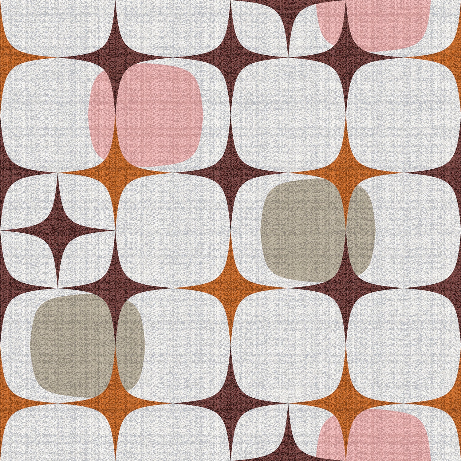 Mid Century Modern Geo Starburst Dusty Pink peel and stick wallpaper sample pattern swatch