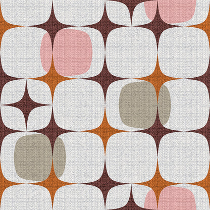 Mid Century Modern Geo Starburst Dusty Pink peel and stick wallpaper sample pattern swatch