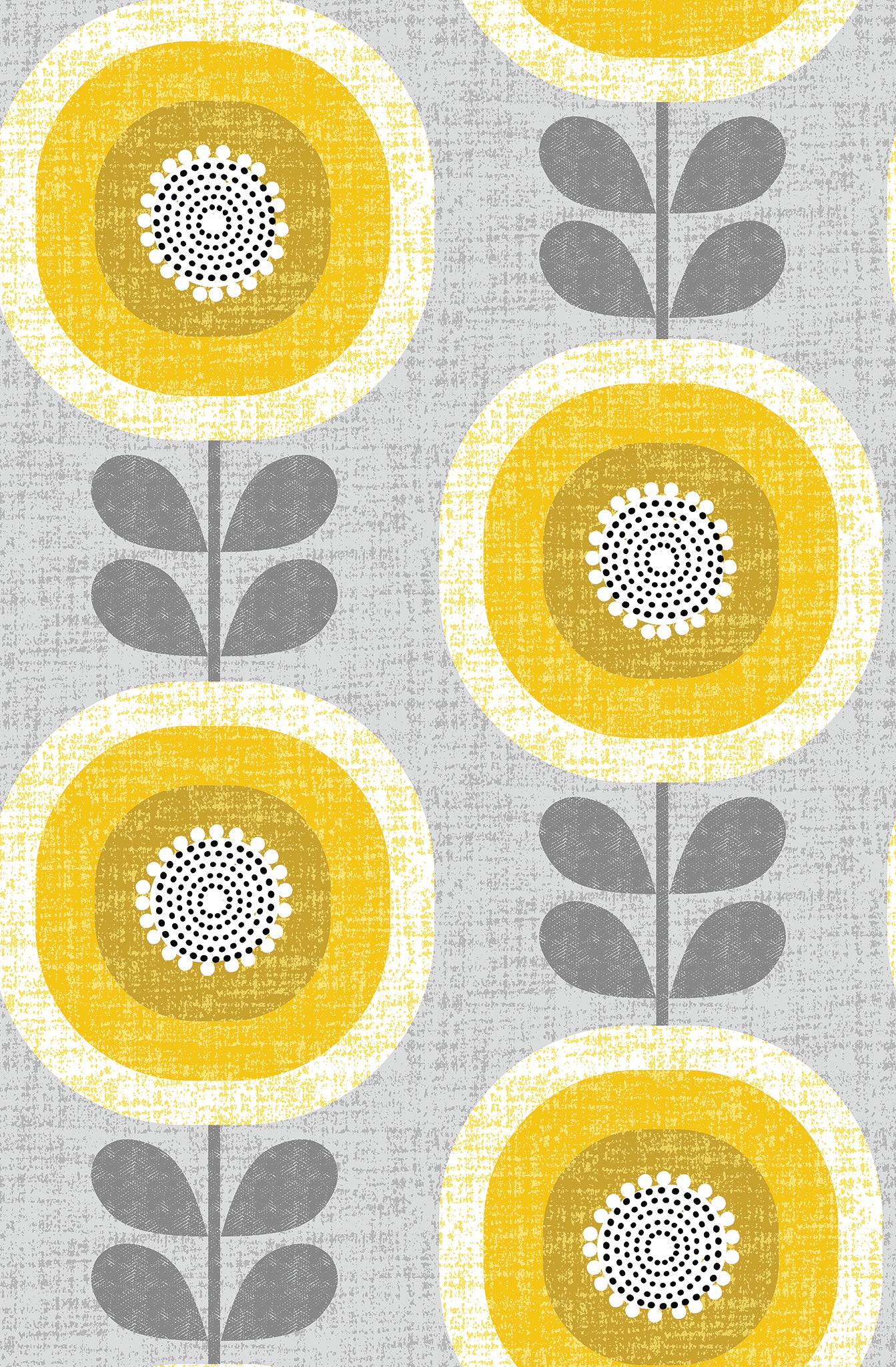 Mid-Century Sunflowers Wallpaper