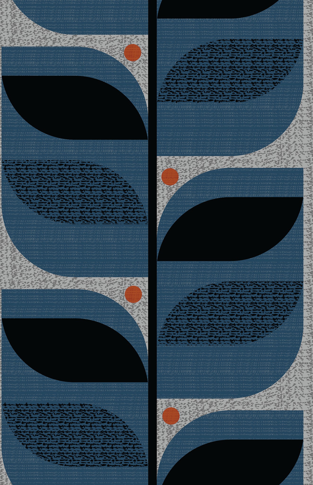 Mid-Century Tropical Leaves Wallpaper