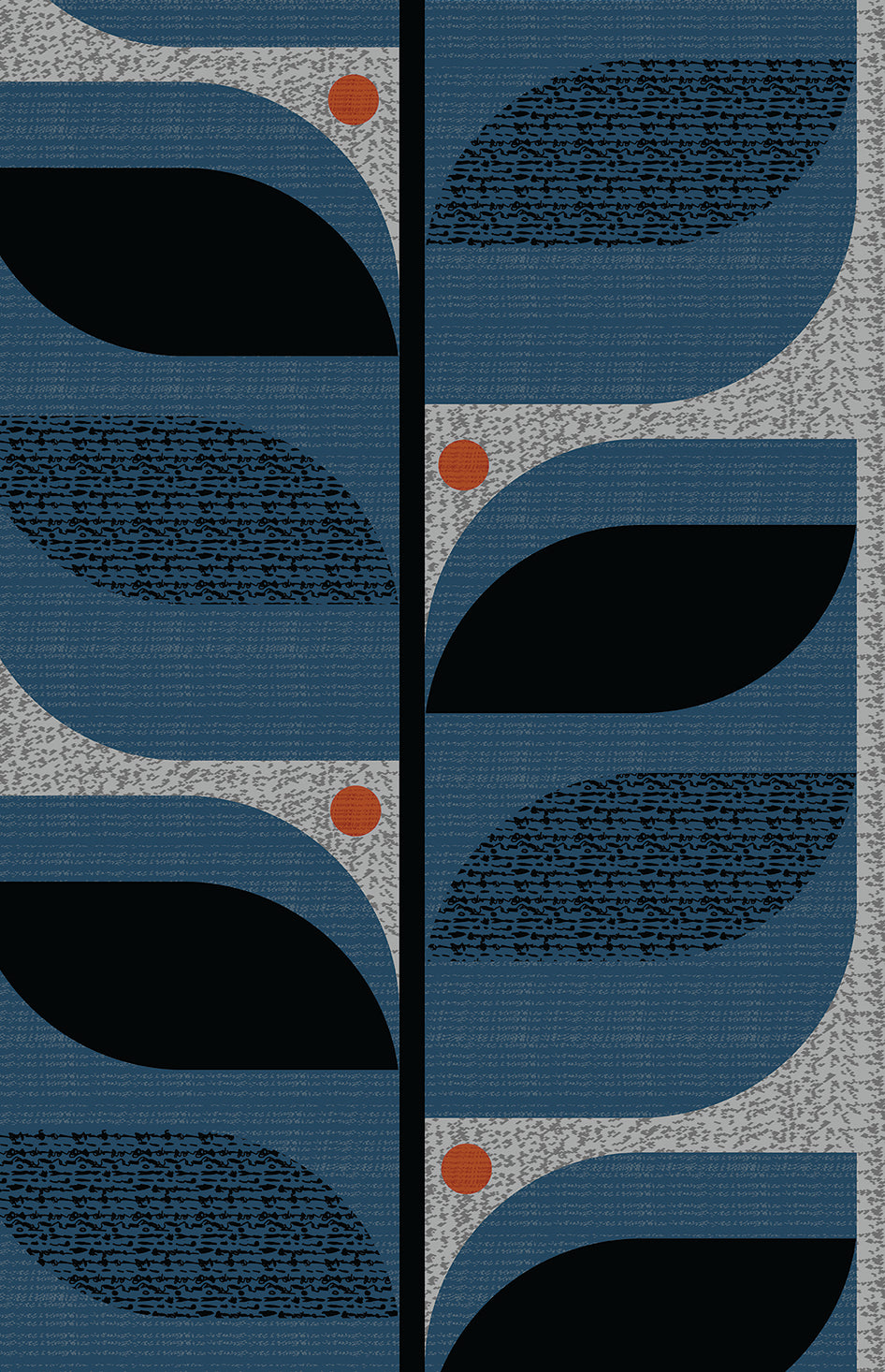 Mid-Century Tropical Leaves Wallpaper