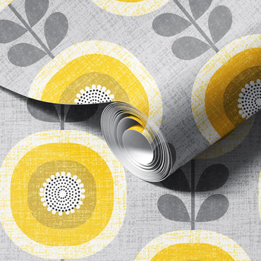 Mid-Century Sunflowers Wallpaper