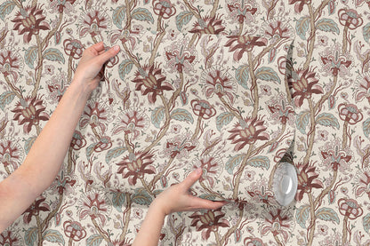 Forgotten Garden Botanical Chintz Peel and Stick Wallpaper