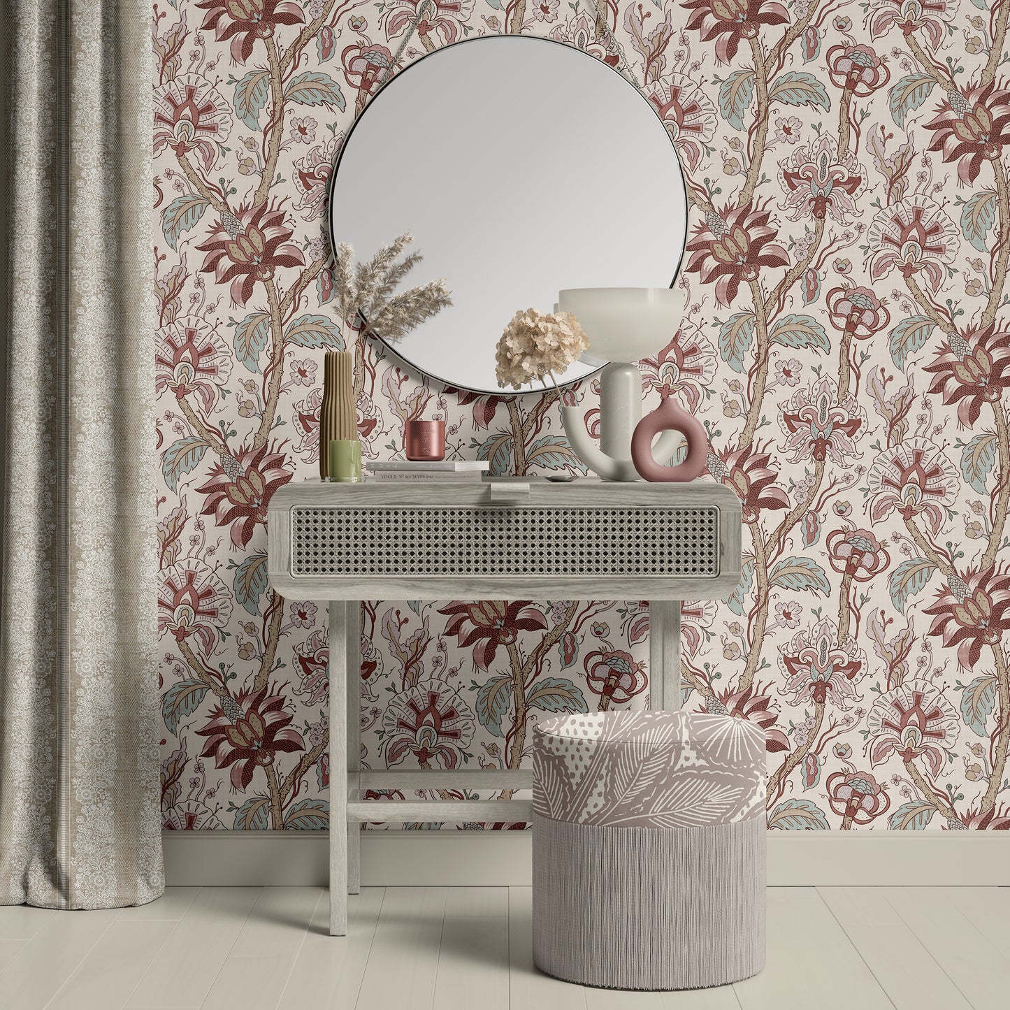 Forgotten Garden Botanical Chintz Peel and Stick Wallpaper