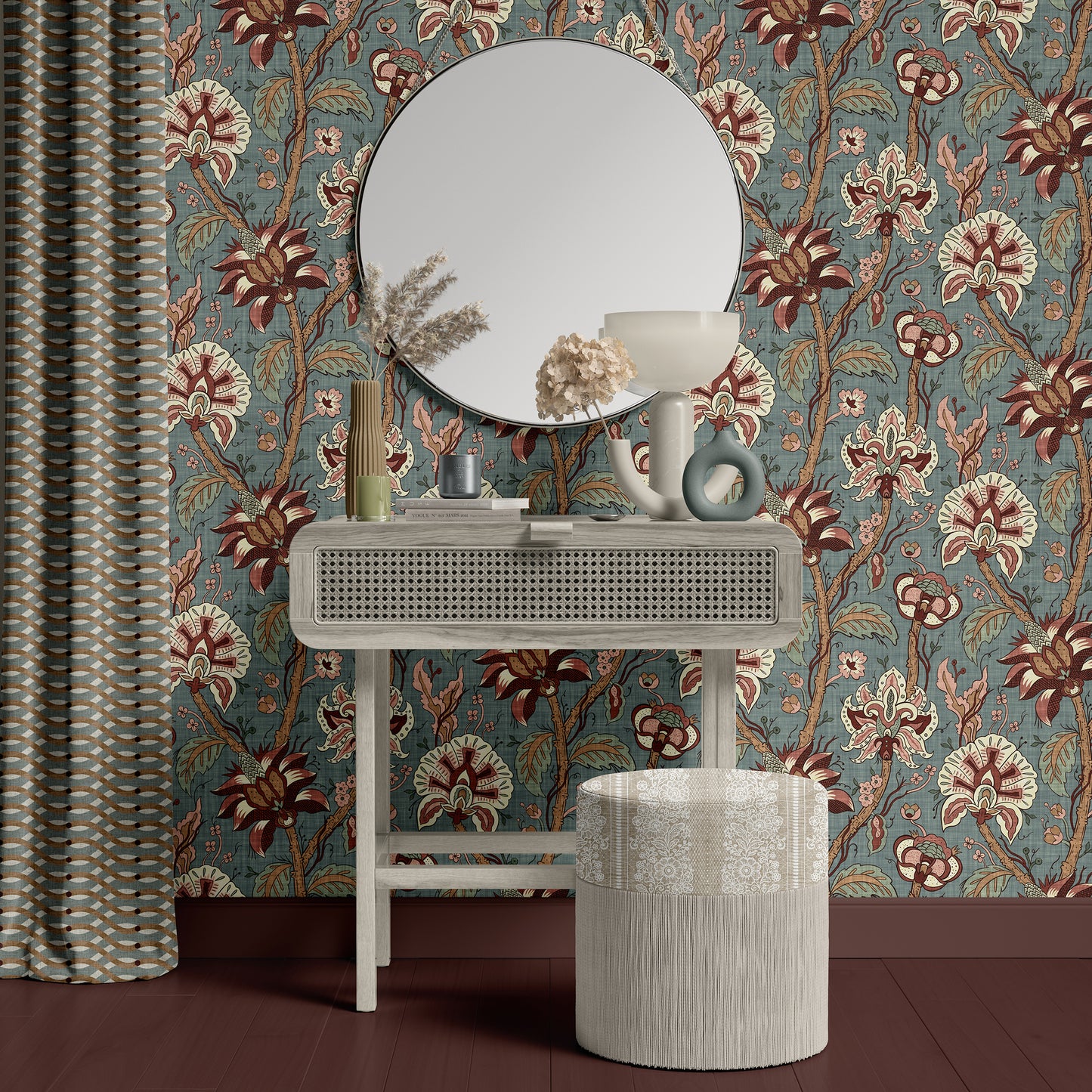 Forgotten Garden Botanical Chintz Peel and Stick Wallpaper