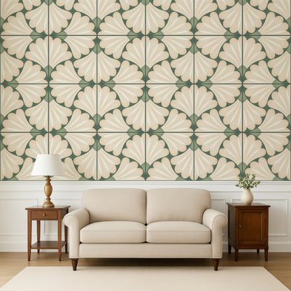 Flower Tiles Peel and Stick Wallpaper Sample - Floral, Flowers
