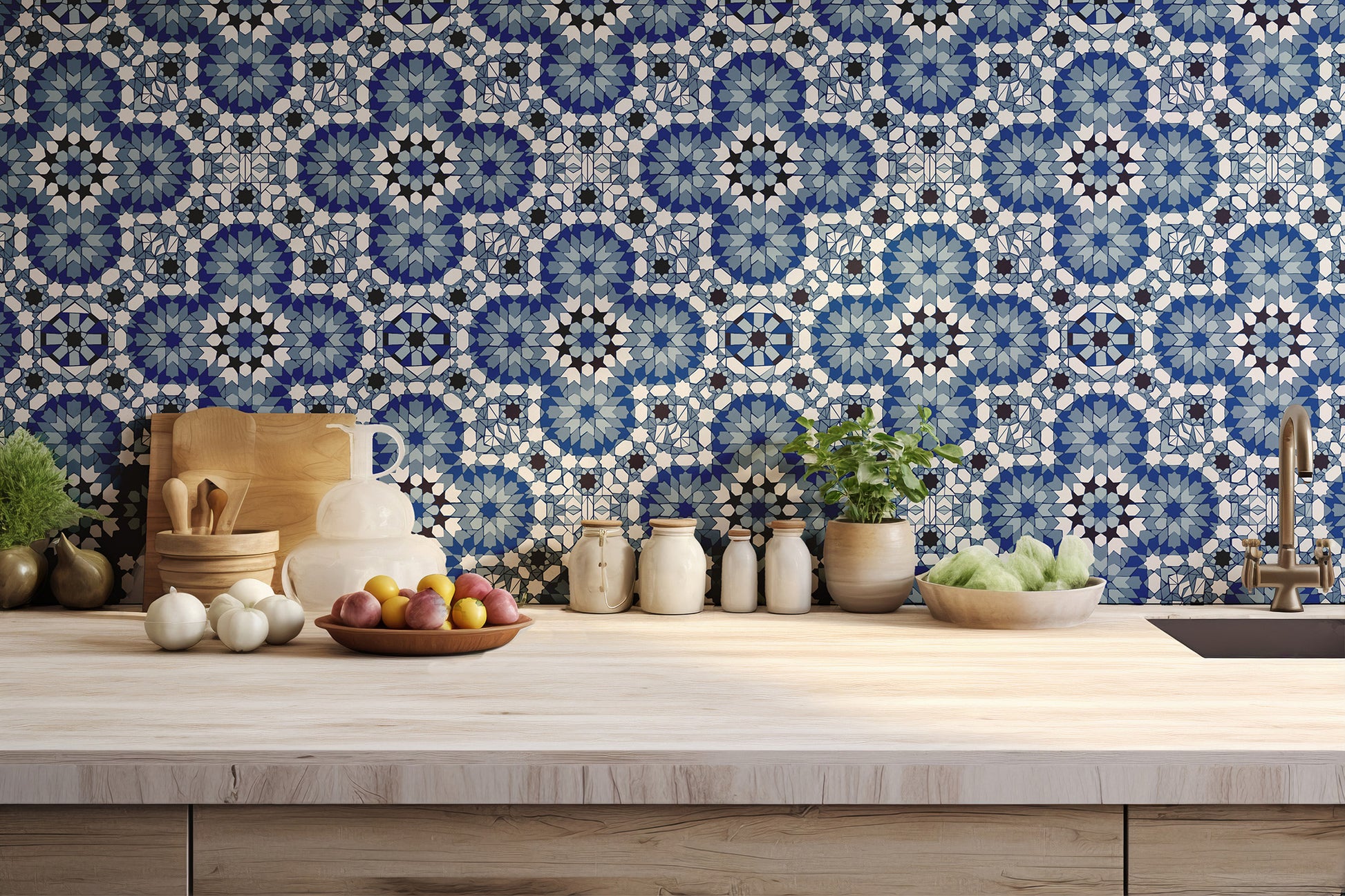 Moroccan Backsplash Wallpaper.