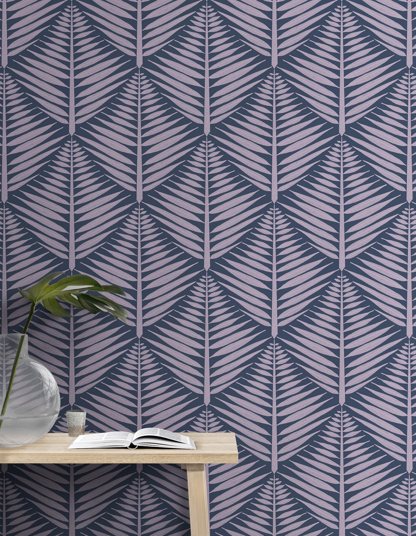 Geometric Fern Blocks Large Wallpaper