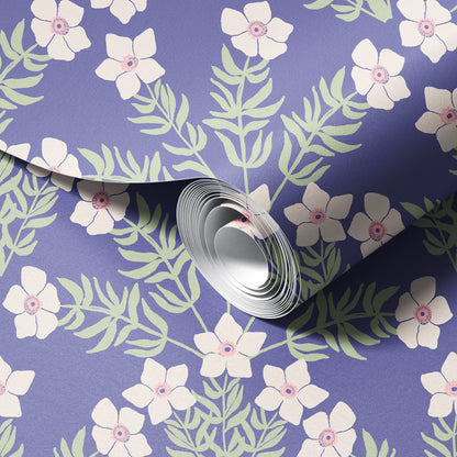 Art Nouveau Floral Scallop Wallpaper