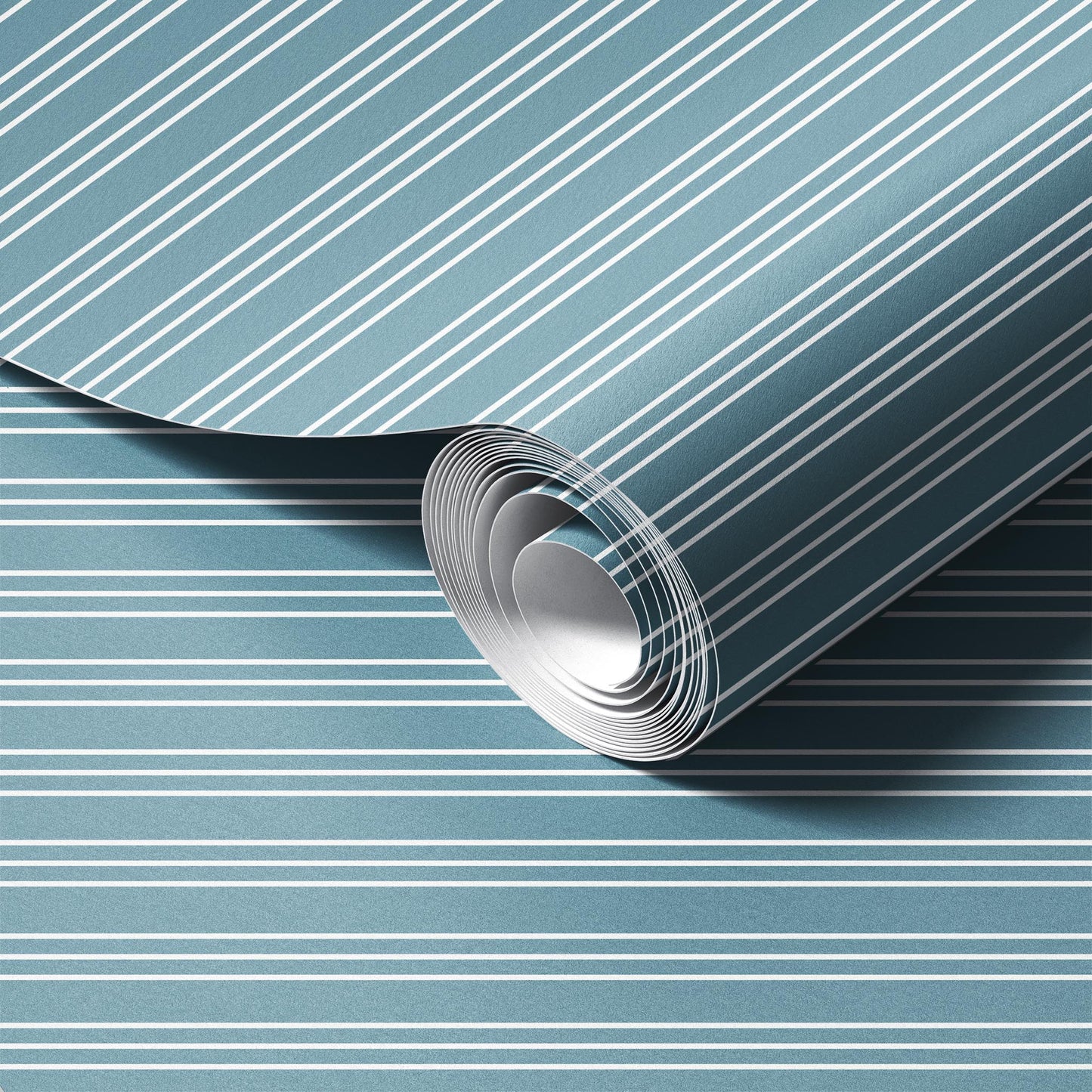 Neutral Stripes Petrol Wallpaper