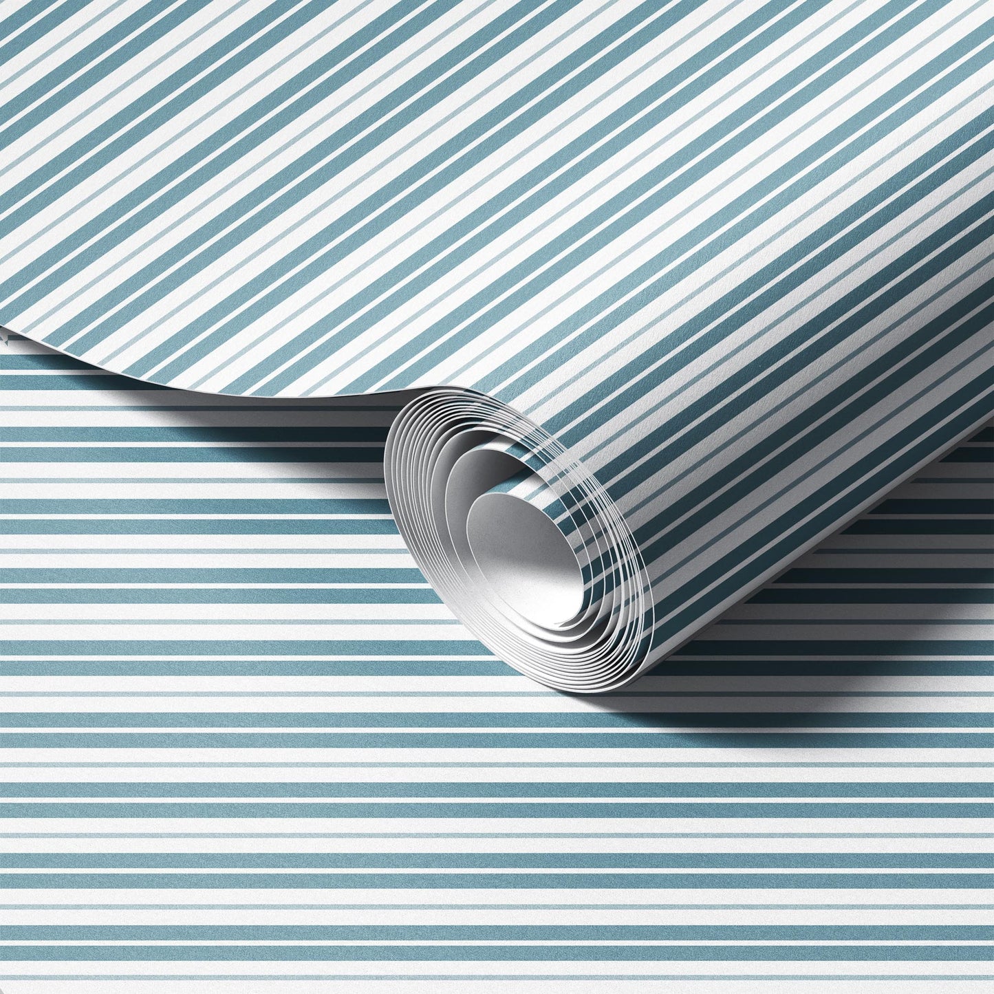 Neutral Stripes Petrol Wallpaper