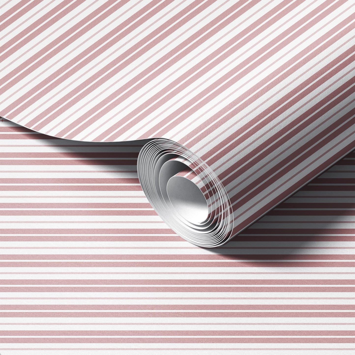 Neutral Stripes Pink Wallpaper