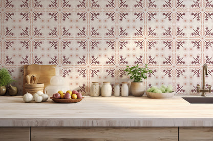 Geo Floral Tile Wallpaper