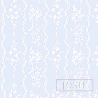 Prairie Core Stripes Blue peel and stick wallpaper pattern swatch
