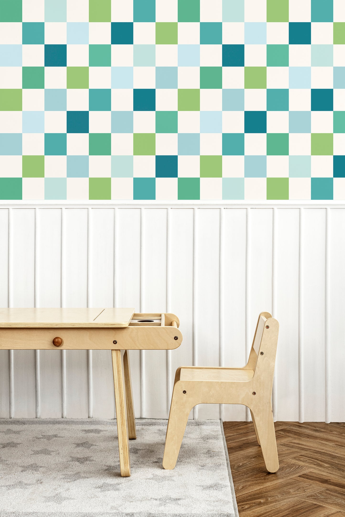 Rainbow Checkers Peel and Stick Wallpaper - Kids