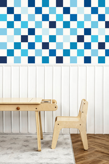 Rainbow Checkers Peel and Stick Wallpaper - Kids