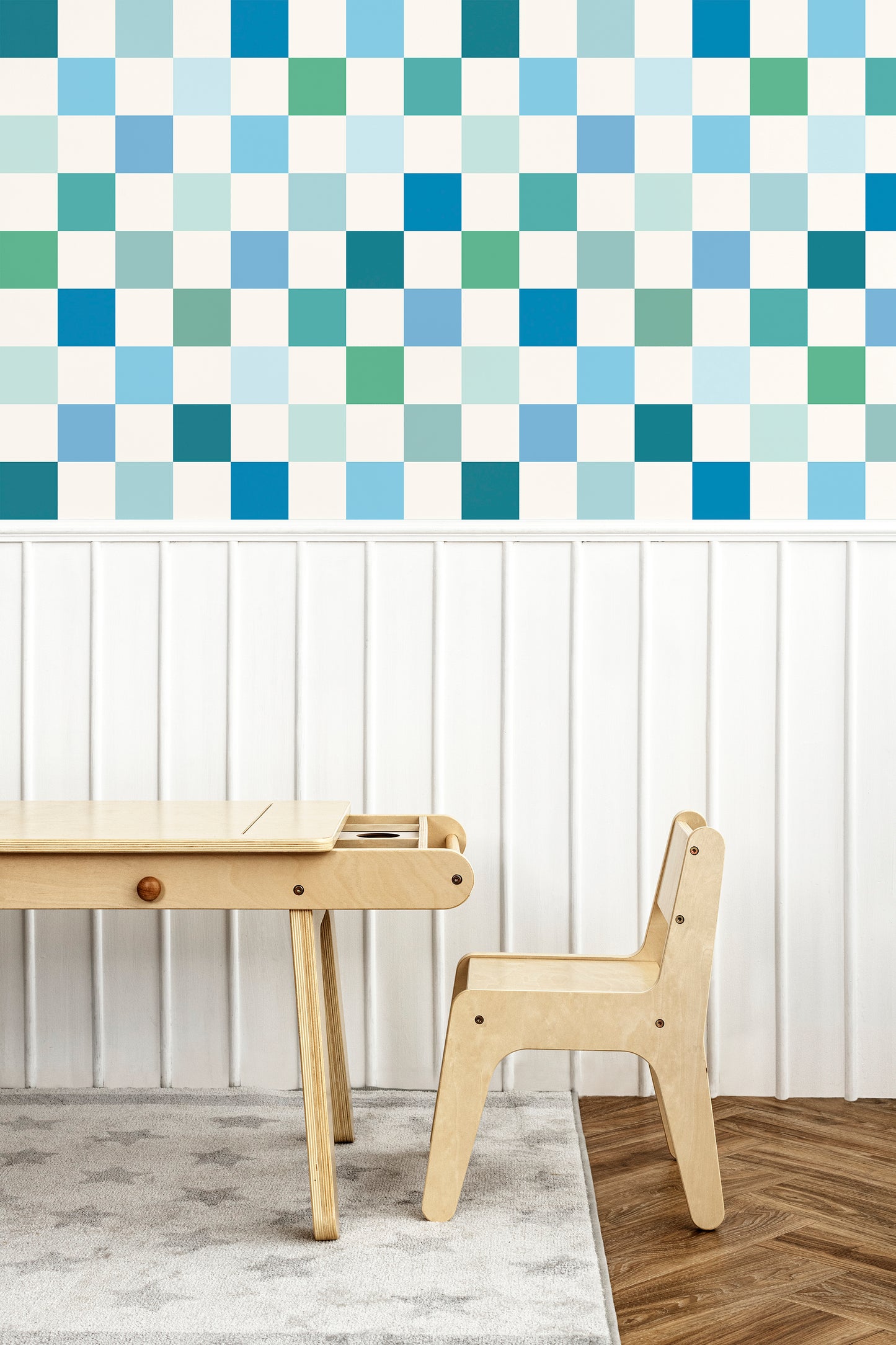 Rainbow Checkers Peel and Stick Wallpaper - Kids