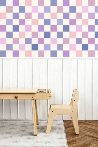 Rainbow Checkers Peel and Stick Wallpaper - Kids