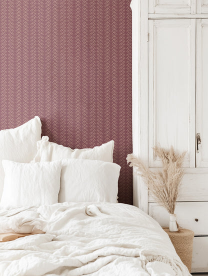Bubble Dot Herringbone Wallpaper