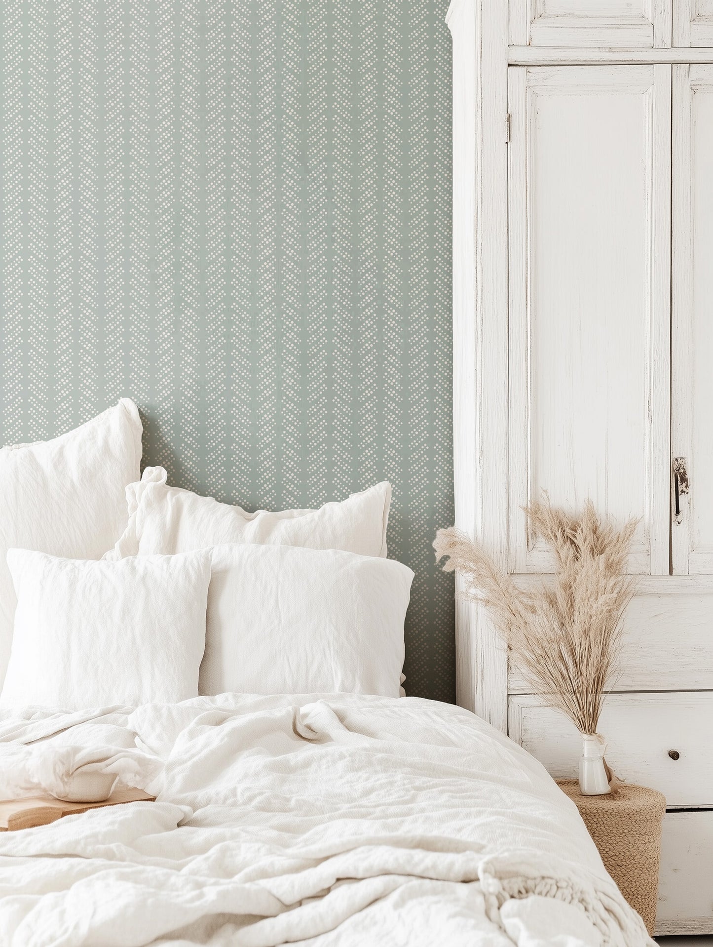 Bubble Dot Herringbone Wallpaper