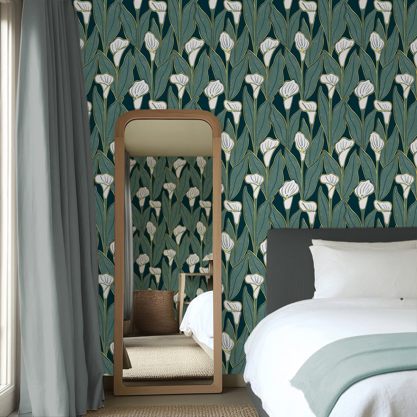 Art Deco Calla Lillies Wallpaper