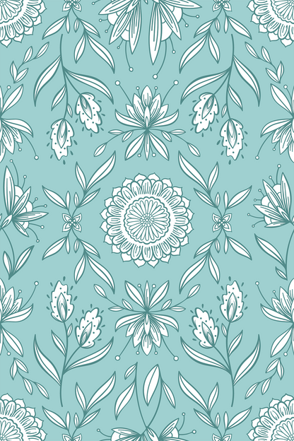 Linework Botanical Tapestry Wallpaper