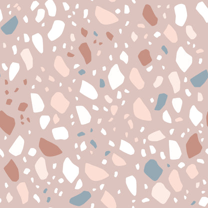 Dark Pink Terrazzo Wallpaper