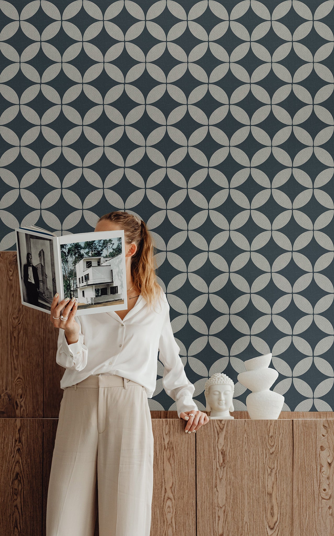 Midcentury Circle Blocks Wallpaper.