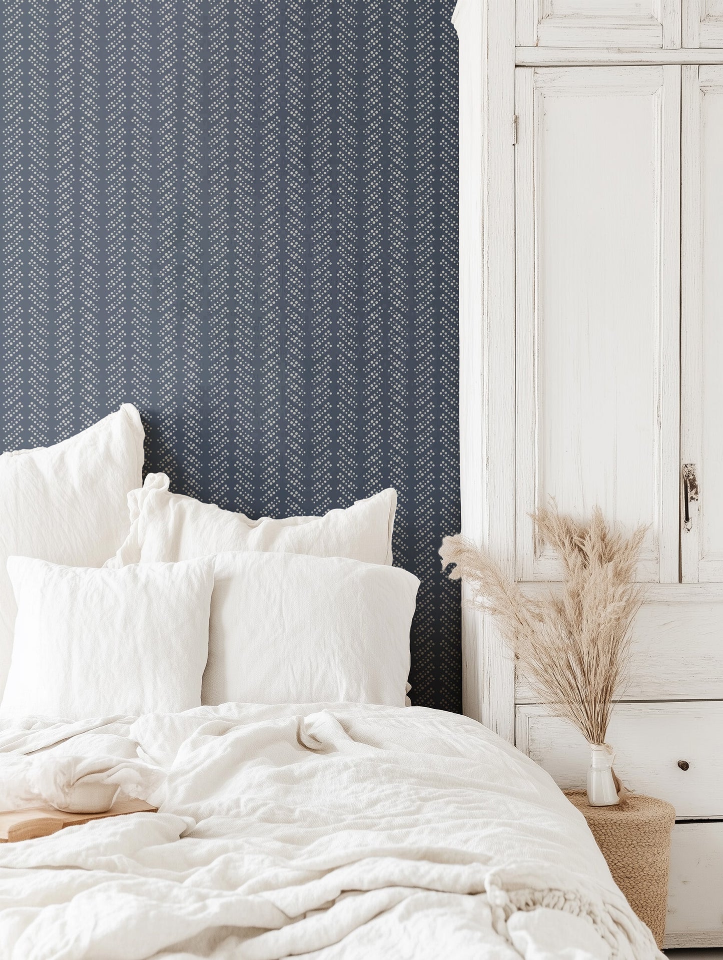 Bubble Dot Herringbone Wallpaper