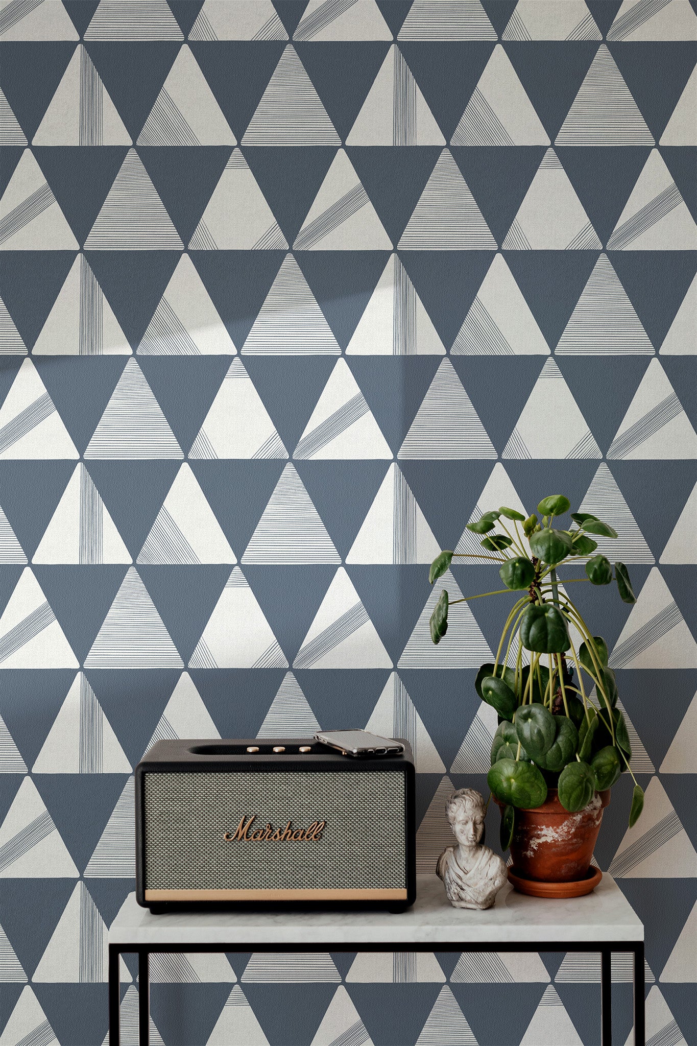 Textured Modern Triangles Wallpaper