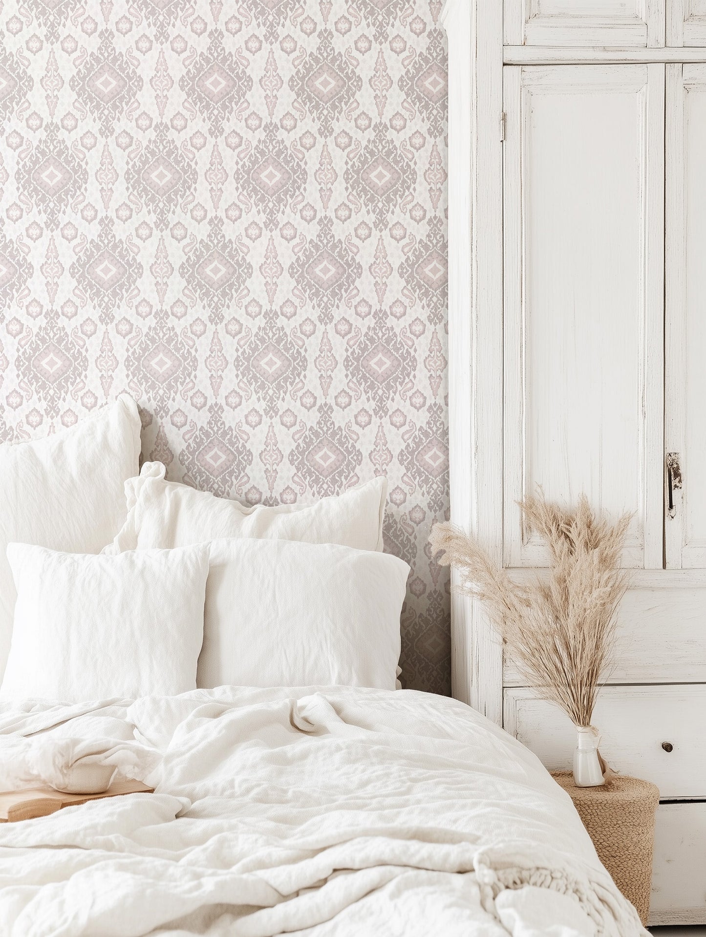 Antique Distressed Ikat Wallpaper