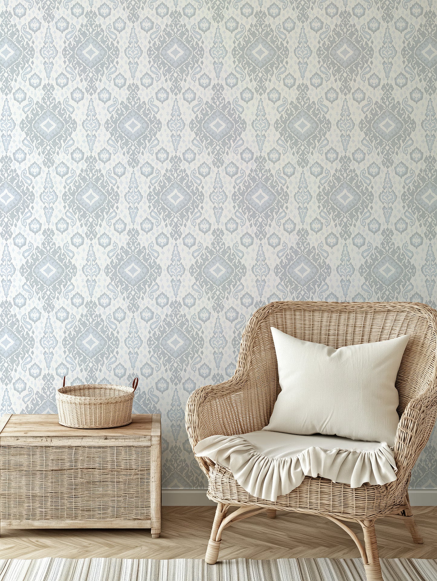 Antique Distressed Ikat Wallpaper