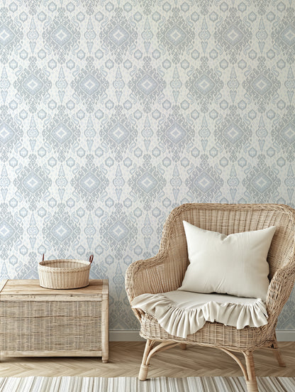 Antique Distressed Ikat Wallpaper