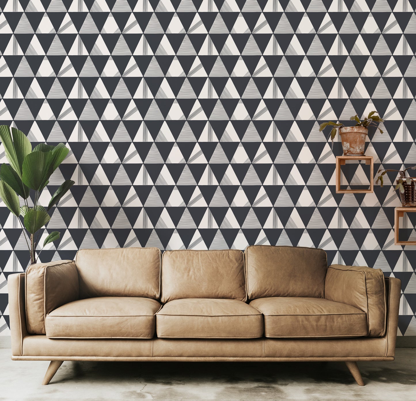 Textured Modern Triangles Wallpaper