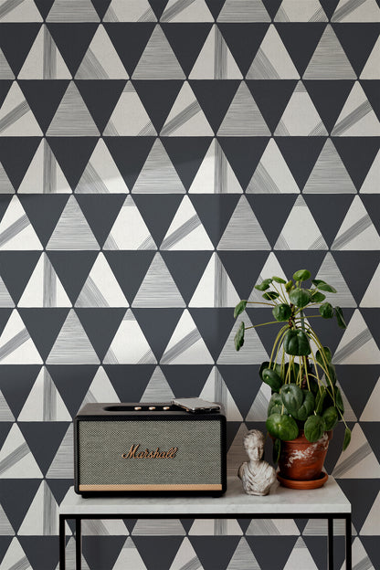 Textured Modern Triangles Wallpaper
