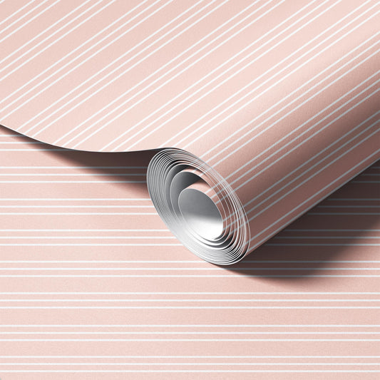 Neutral Stripes Soft Pink Wallpaper