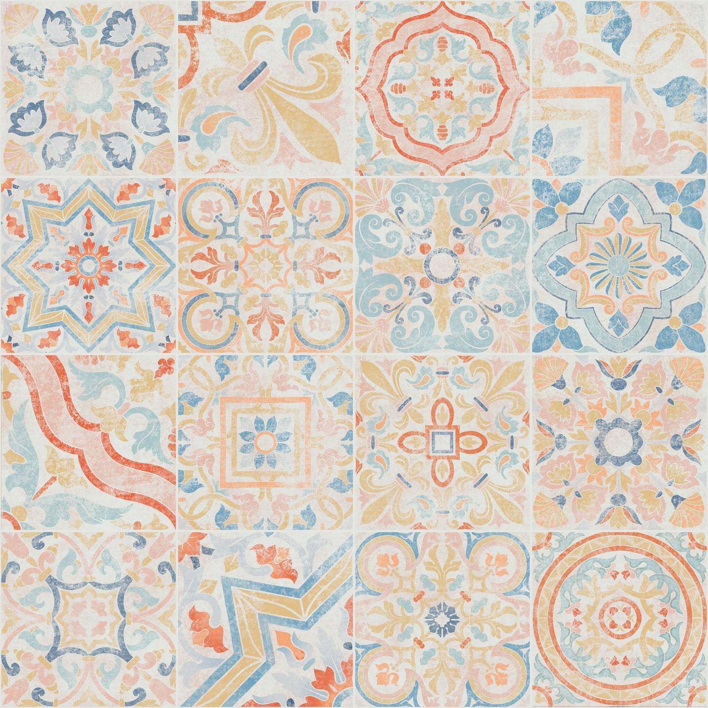 Patterned tile design with pastel colors