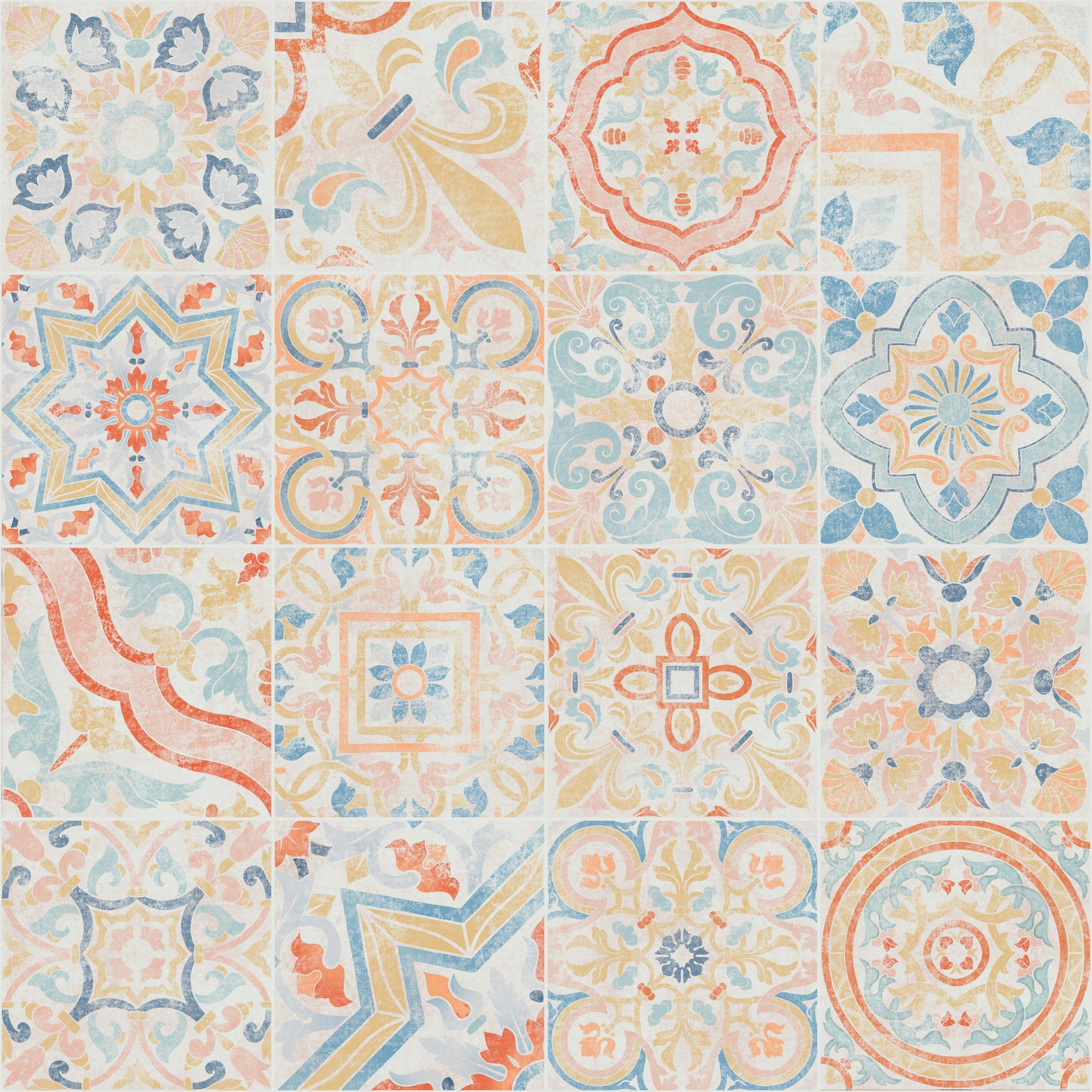 Patterned tile design with pastel colors