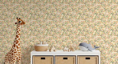 Sunny Meadow Peel and Stick Wallpaper - Floral, Garden, Leaves