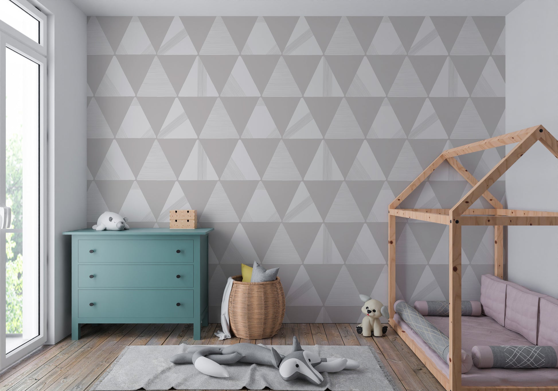 Textured Modern Triangles Wallpaper.