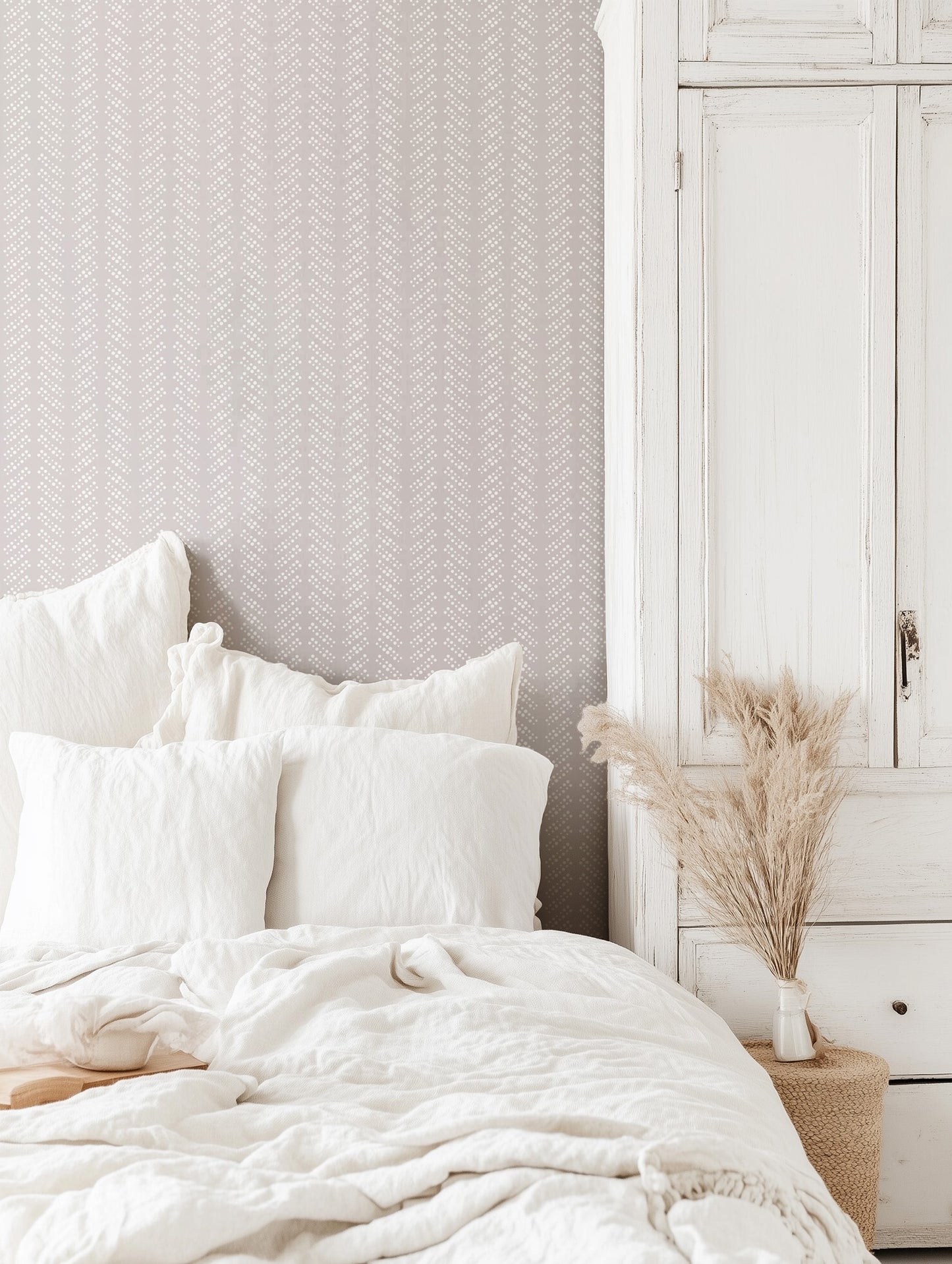 Bubble Dot Herringbone Wallpaper