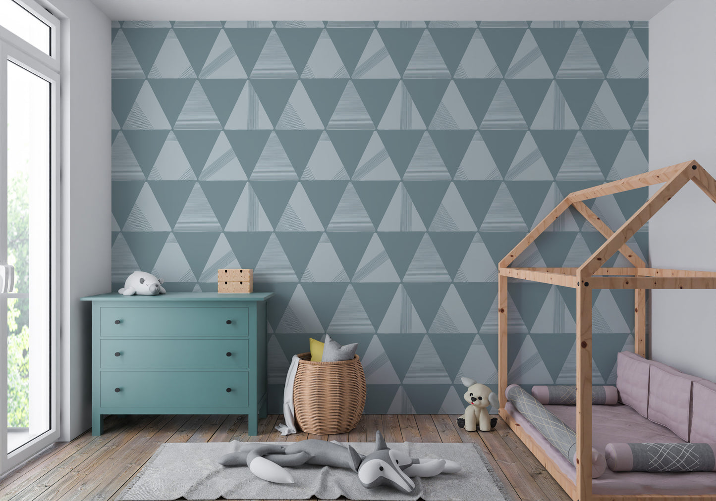 Textured Modern Triangles Wallpaper.
