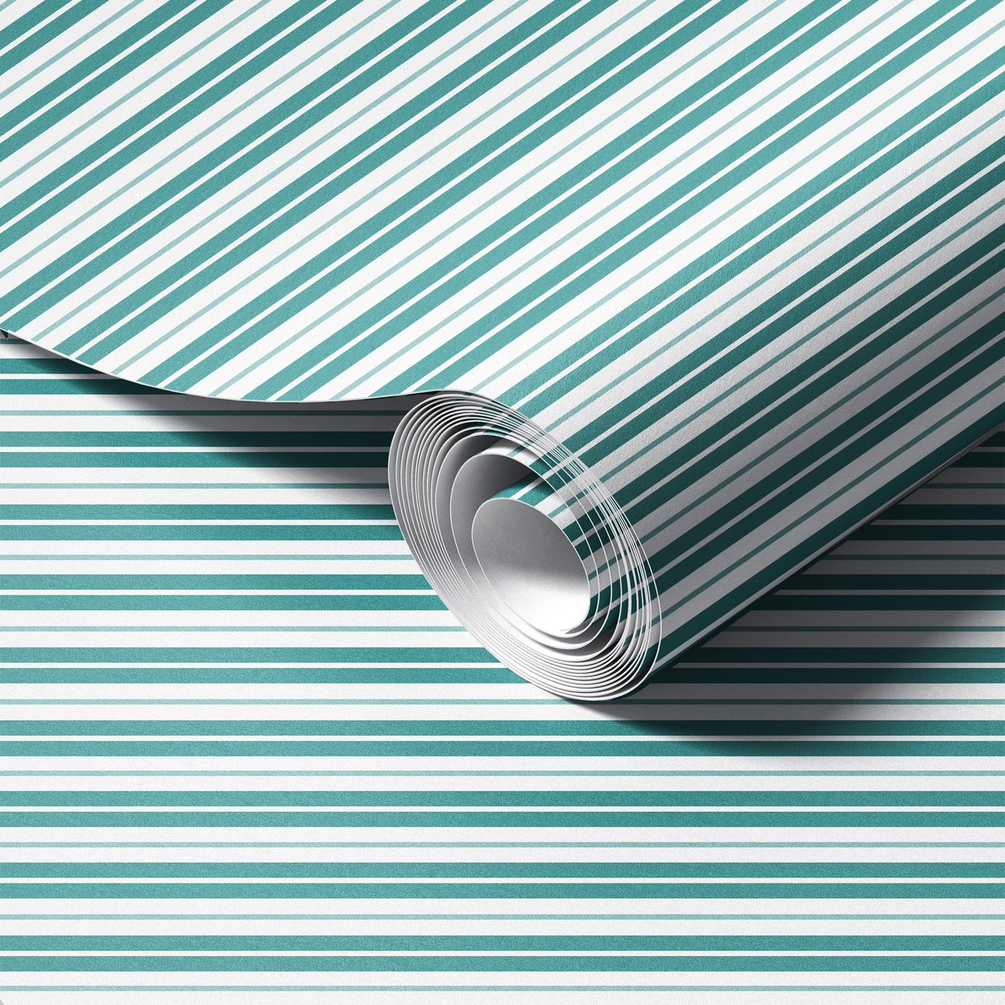 Neutral Stripes Teal Wallpaper