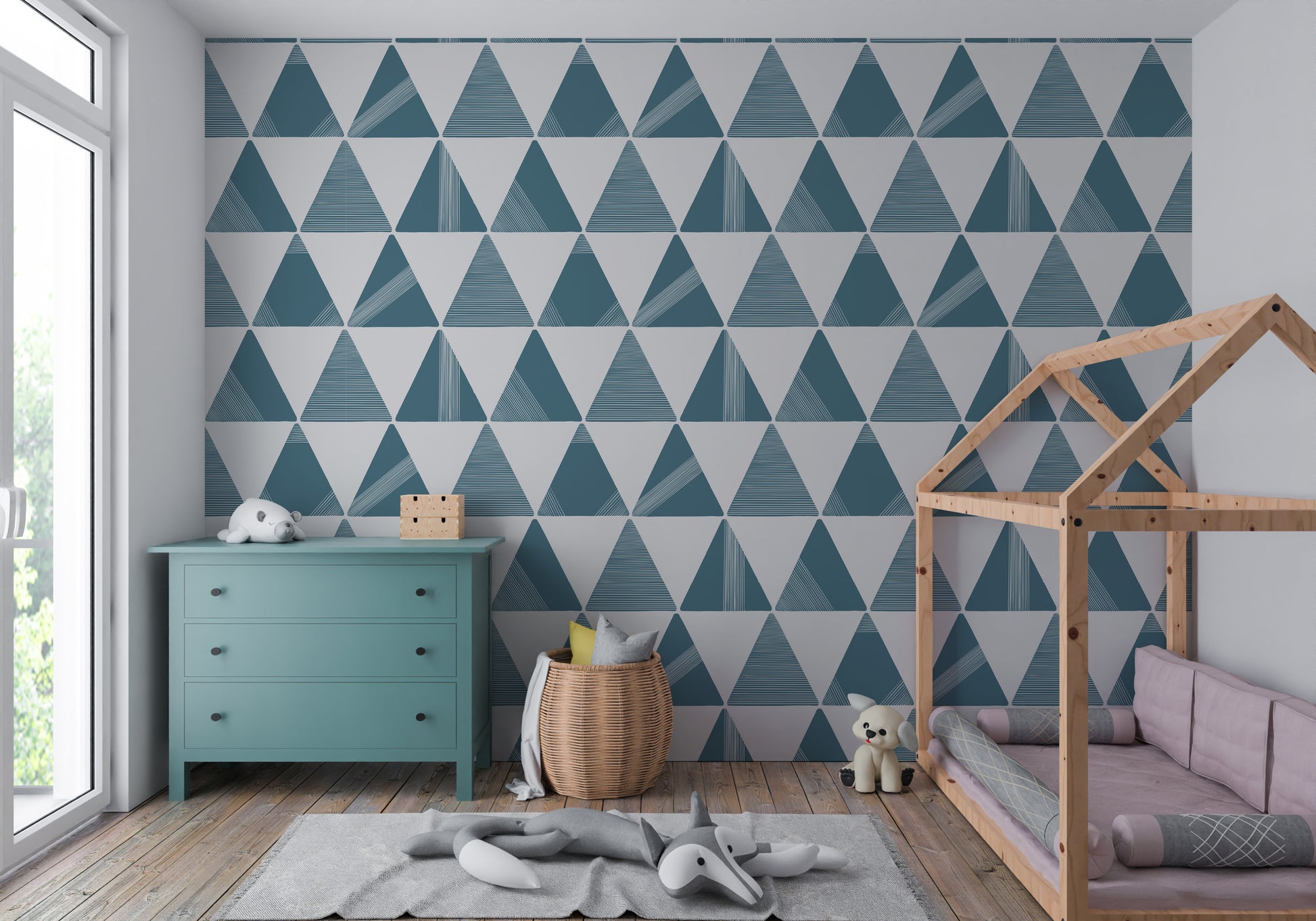Textured Modern Triangles Wallpaper.