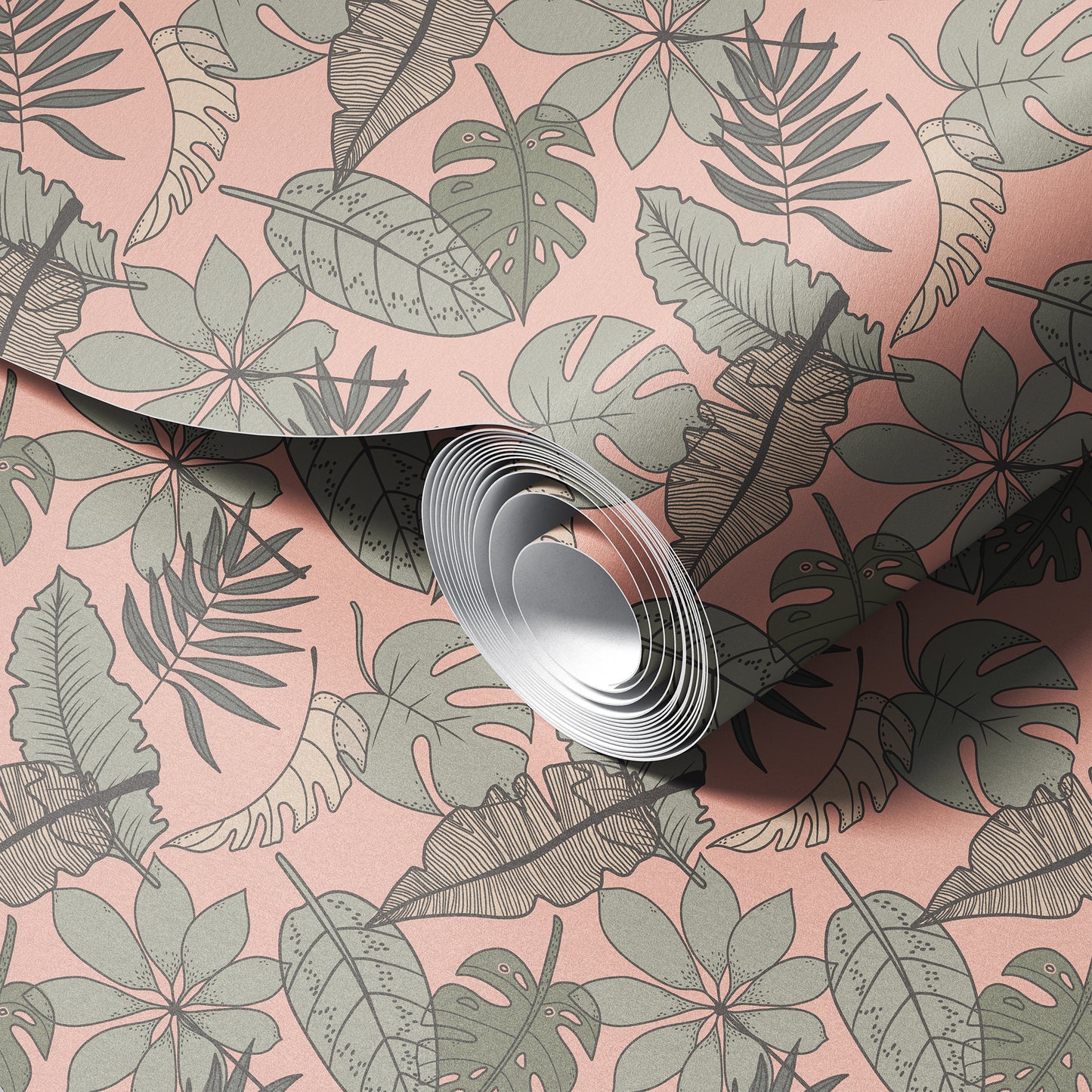 Hand Drawn Tropical Leaves Wallpaper