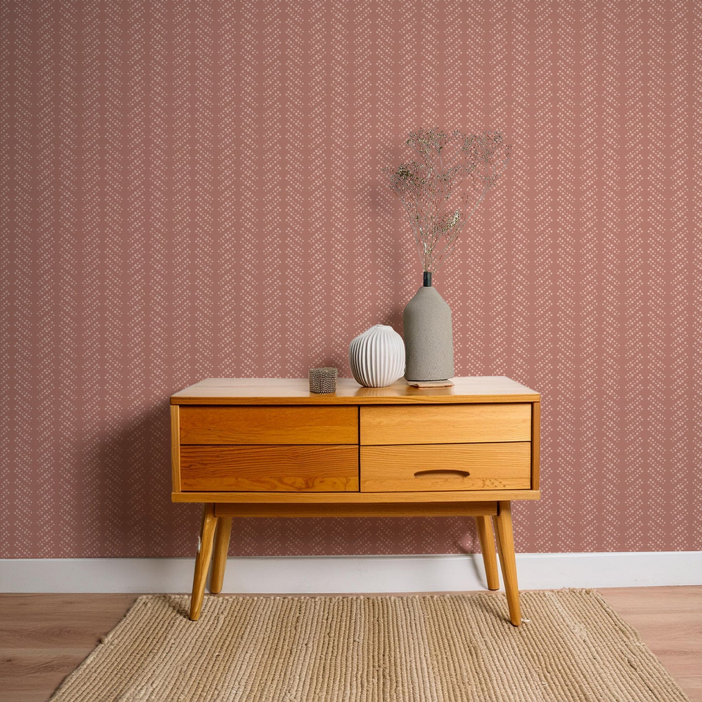 Bubble Dot Herringbone Wallpaper