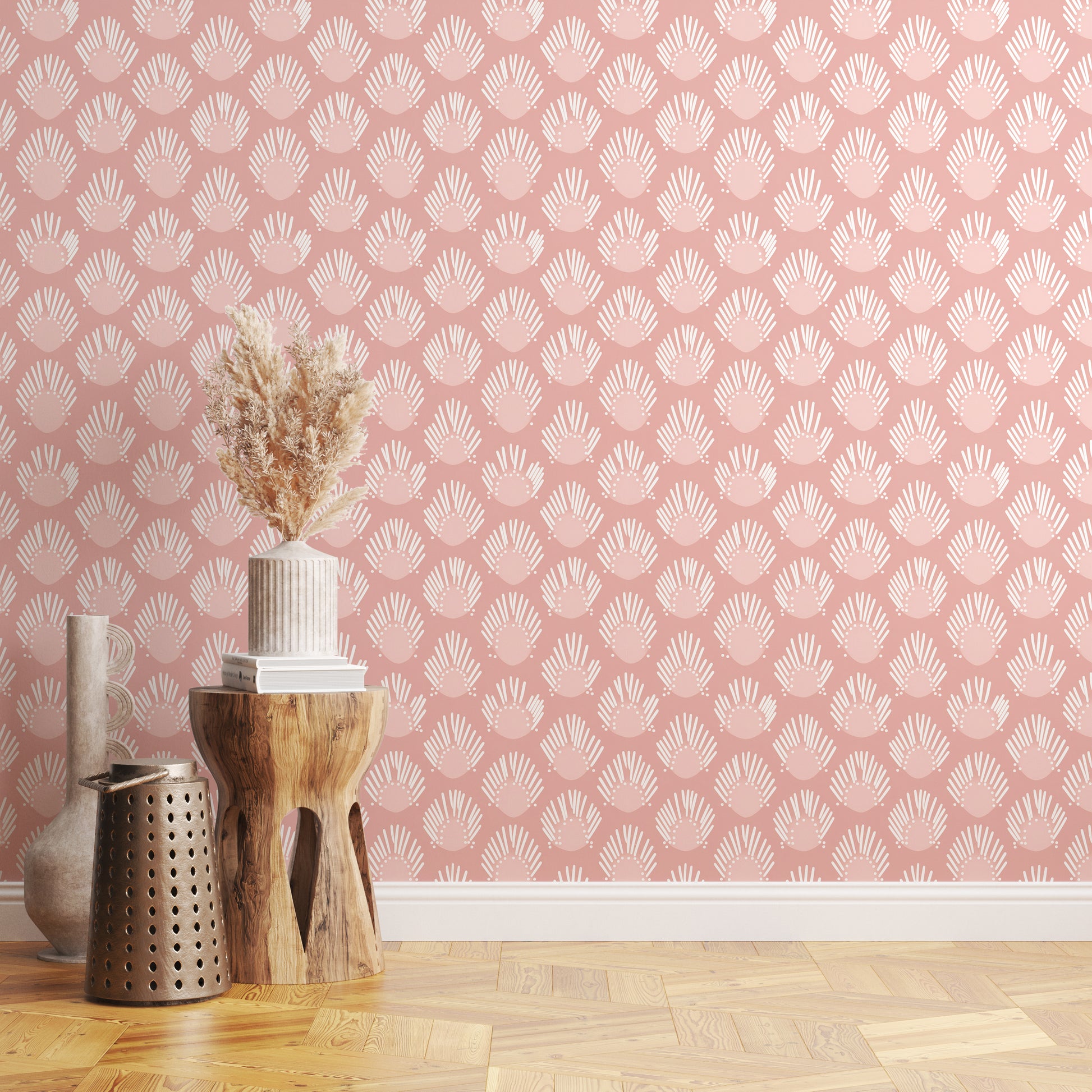 Tribal Vibes peel and stick wallpaper room mockup