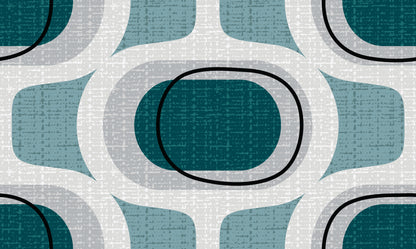 Tweedy Orbs in Teal Wallpaper