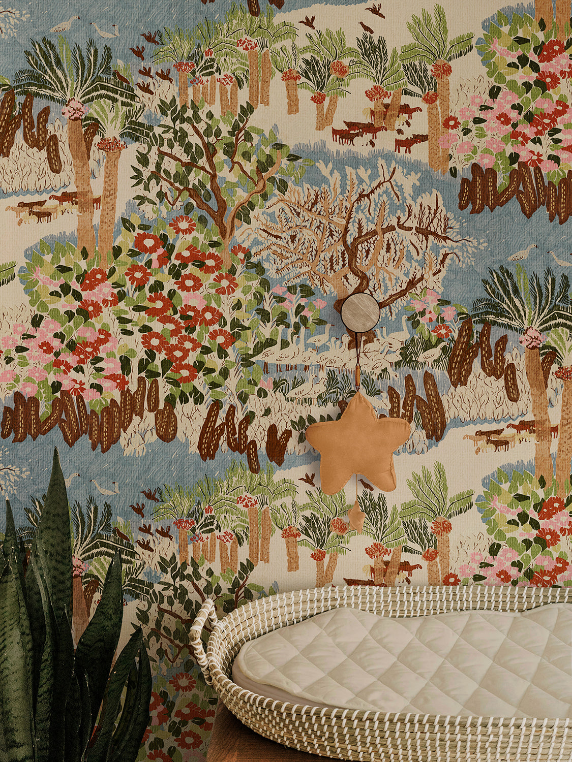 Egyptian Kilim Garden Tapestry Scene Peel and Stick Wallpaper