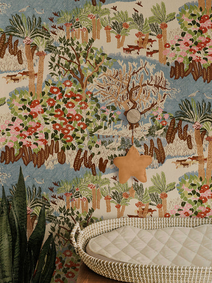 Egyptian Kilim Garden Tapestry Scene Peel and Stick Wallpaper